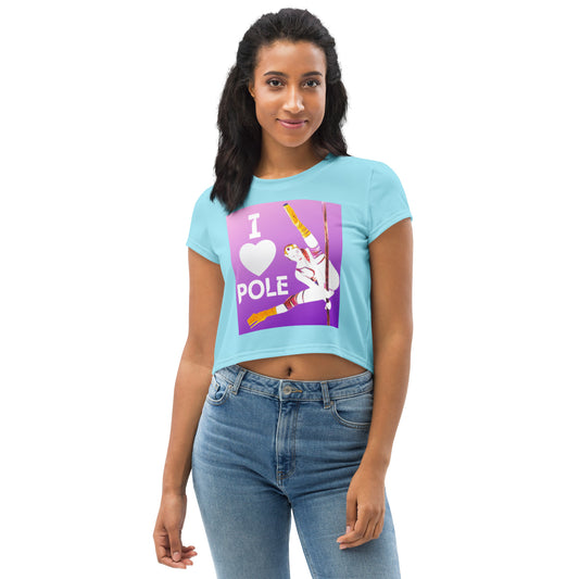 I Heart Pole Pastel Crop Tee