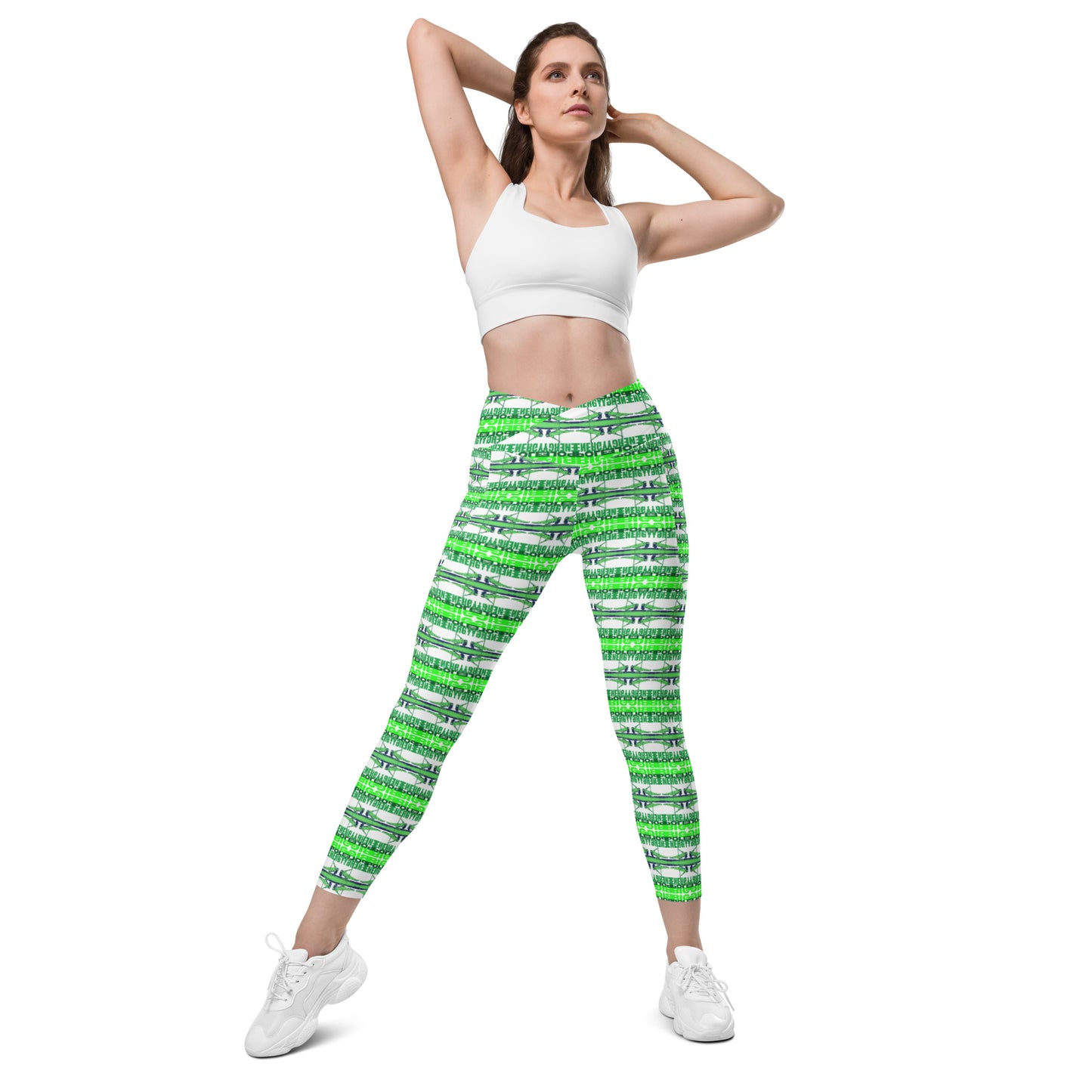 Big Pole Energy - Green Crossover Leggings