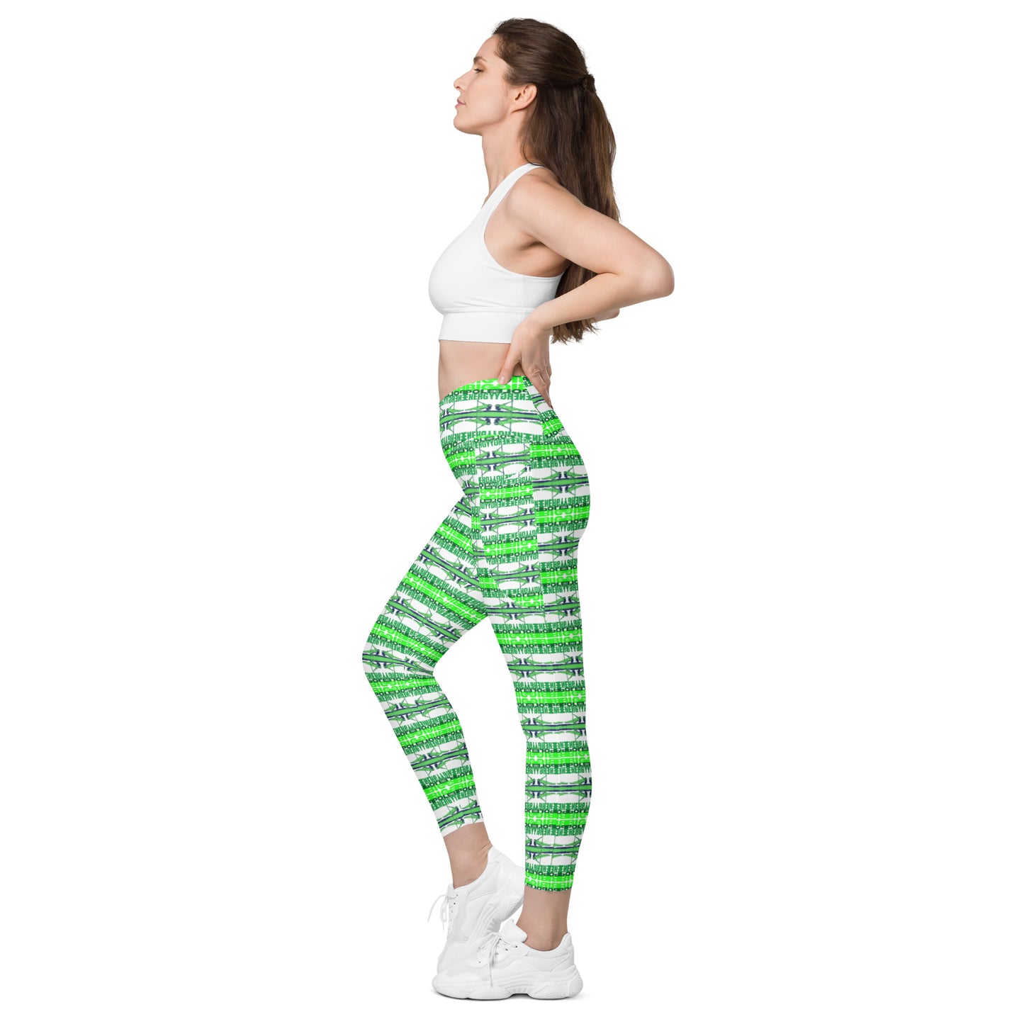 Big Pole Energy - Green Crossover Leggings