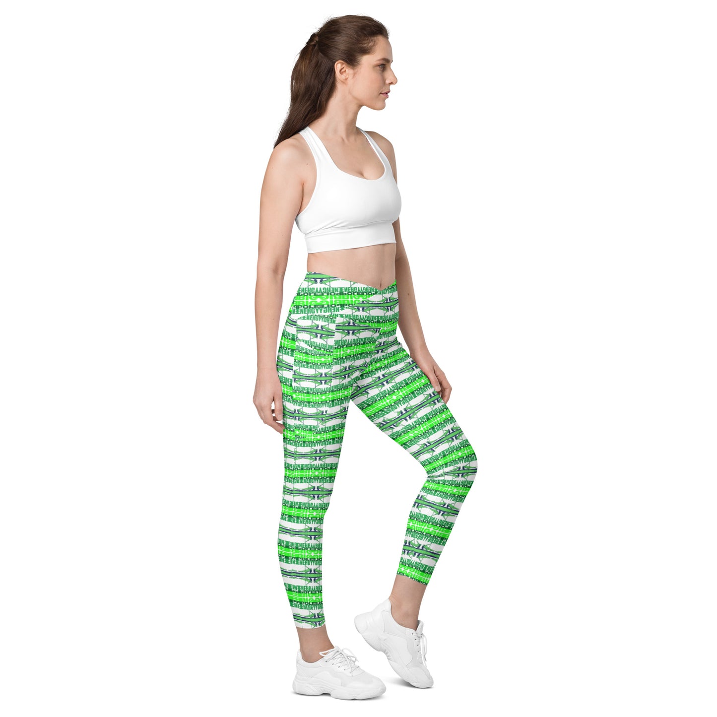 Big Pole Energy - Green Crossover Leggings