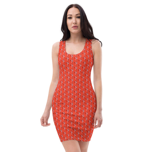 Red Pole Pattern Dress