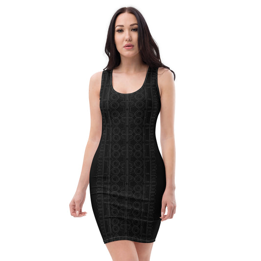 Pole Motif Dress - Black