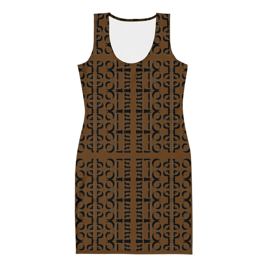 Pole Motif Dress - Brown