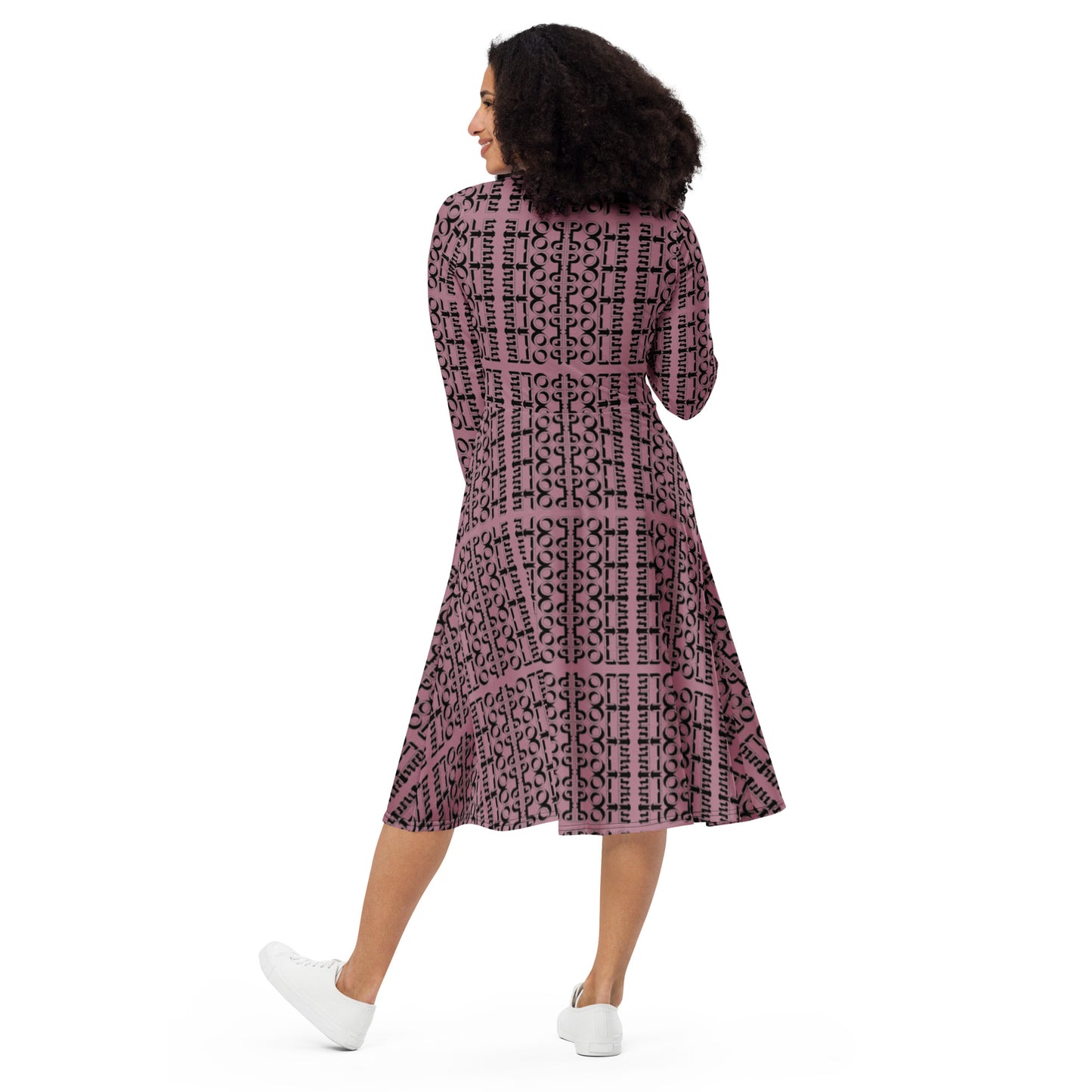 Pole Motif Long Sleeve Dress