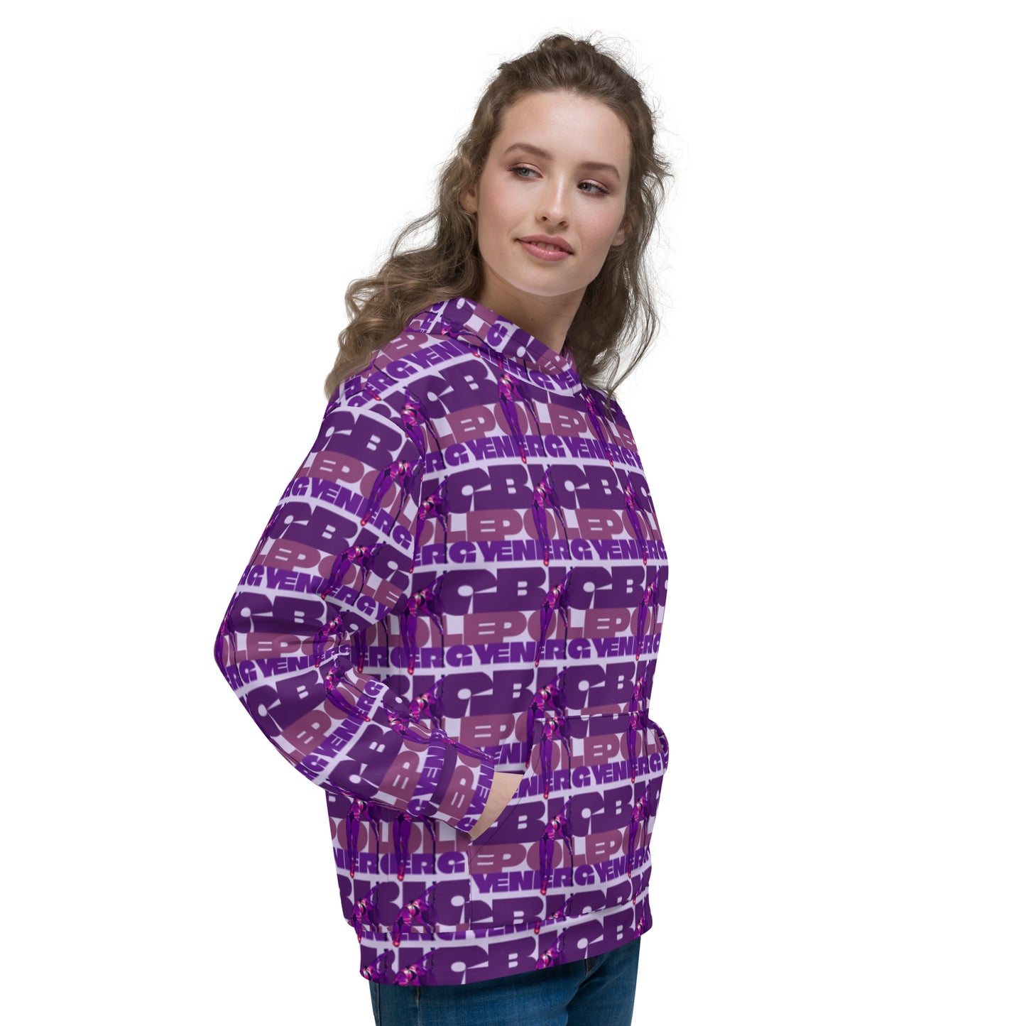 Big Pole Energy Hoodie All-Over Lavender - Unisex