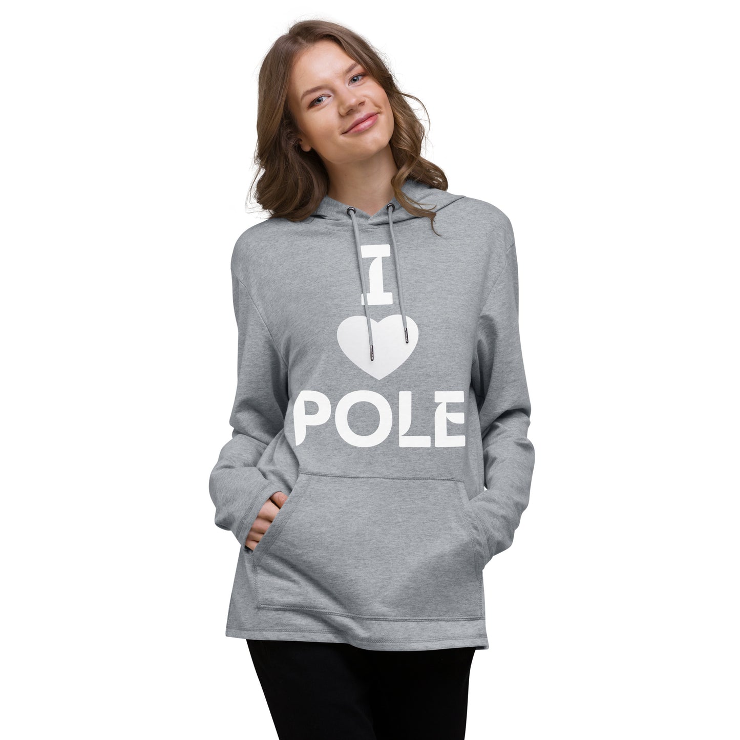 I Heart Pole Simple Lightweight Hoodie - Unisex